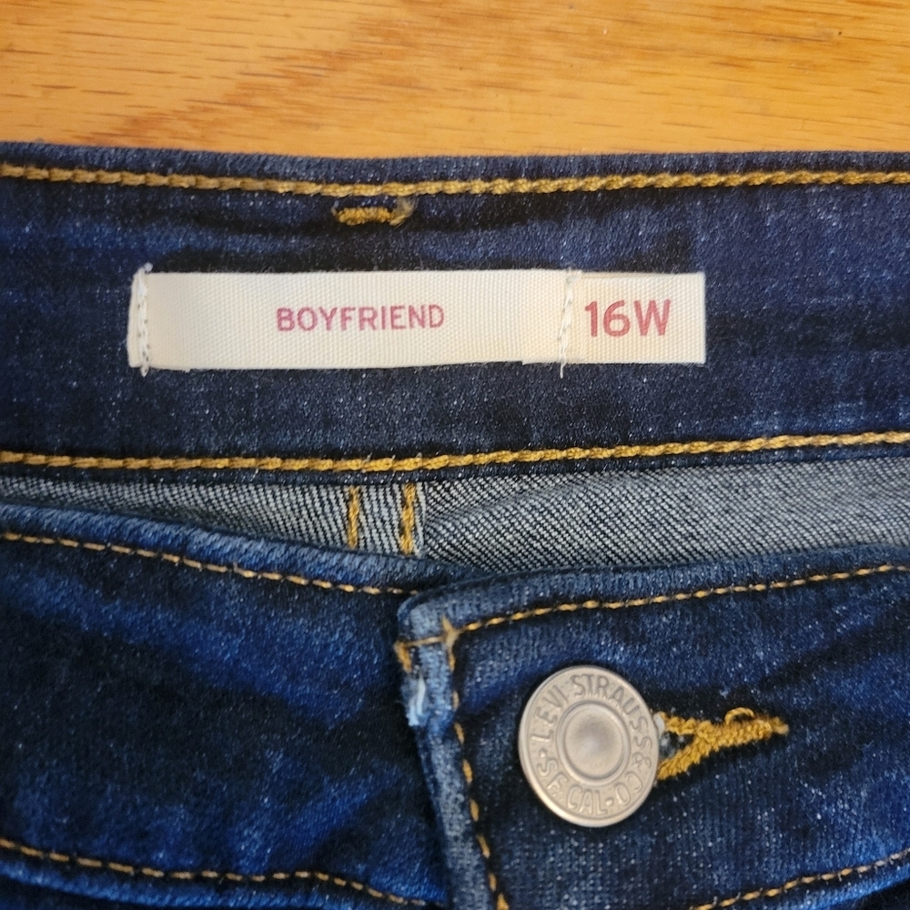 Levi's Blue Boyfriend Straight Leg Denim Jeans  Size 16W‎ - Picture 6 of 6